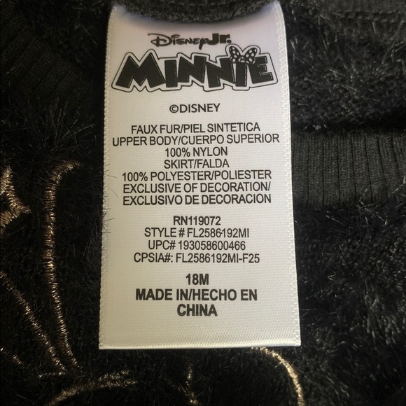 Disney Black Fuzzy Dress - Picture 2 of 5